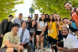 The 2022 CZI intern class! From left to right: Terry, Mark, Elias, Albert, Eric, Siena, Rohan, Jess, Purva, Trisha, Matt (me), Sav, Duke, Larry, Tapan; missing: Angela, Dalia, Nick