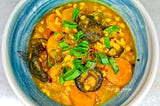 Winter Stew recipe: Vegan Mushroom Barley with turmeric and garlic (Oil Free)