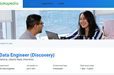 Data Engineer (Discovery) by Tokopedia