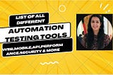 List Of All Automation Testing Tools In All Areas