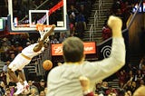 Basketball’s first-ever slam dunk.