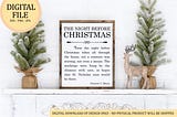 The Night Before Christmas... Clement C. Moore | Christmas Design | Digital Cut File | SVG, PNG, JPEG | Files for Cutting Machines