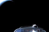 Tesla Spacester Cover consists of a Tesla Roadster in orbit