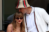 Taylor Swift and Travis Kelce of the Kansas City Chiefs at the Men’s Singles Final match.