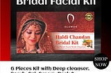 Haldi Chandan Facial Kit / Bridal Facial Kit 6 Pieces Kit with Deep cleanser, Scrub, Gel, Cream, Pack & Serum 165gm