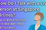 How Do I Talk with a Live Person at Singapore Airlines?