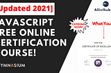 [Updated 2022] Javascript free online certification course! | Gymnasium | Allin1hub Javascript