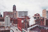 Photo of Detroit buildings.