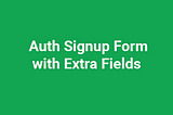 Odoo 12 Extra Module: Auth Signup Form