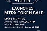 Matrix Vision lanches MTRX token sale
