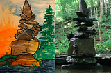 Watercolor Variation on a Rock Totem Found on The Domain, Sewanee: The University of the South…