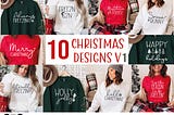 10 Christmas shirt SVG Bundle, Christmas mug svg, Freezing season svg, Christmas Cricut files, Farmhouse Christmas SVG, Winter svg png