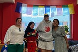 3 other people posing with Chayma in different colors