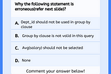 Erroneous statement-Quiz question based on DBMS