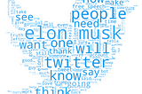 Visualization in the shape of the twitter logo of the most frequent words in the dataset