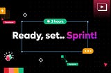 Colourful graphics which say “Ready, set, sprint”