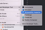 Introduce Accessibility Inspector in Xcode?