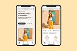 Mobile mockups of Thrift the Look