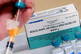 Picture of a container of the MMR vaccine