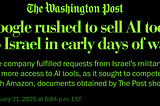 STATEMENT from Google workers with the No Tech for Apartheid campaign on Washington Post’s…