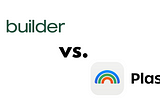 Builder and Plasmic logos with the word “vs.” between them