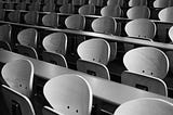 Empty seats in an auditorium.