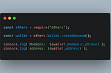 Create an Ethereum wallet with 4 lines of code!!