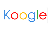 Koogle logo, “K” colored with blue, 2 “o” colored with red and yellow respectively, “g” is blue, “l” is green and “e” is red.
