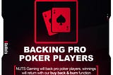 NutsGaming backing professional poker players, here is how it works: