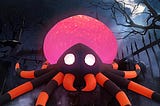 “12ft Halloween Outdoor Inflatable Decoration: Spooky Spider with LED Flame Lights