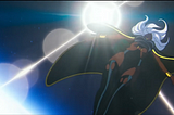 image of X-Men Storm in a black and gold costume, emerging above the earth reclaiming her power
