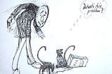 Writer staring at a puddle of spilt milk, having let the cat’s completely out of the bag