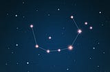 The Corona Borealis Star cluster, a stunning sight of seven white stars shaped like an arc resembling a crown, is set against a captivating and beautiful seafoam teal universe. Adding a touch of mystery, the edges of the scene fade to darker teal. Many stars surround the crown, with one within the crown offset from the center, standing ready like a sentinel on watch in open space. Vector illustration Corona Borealis constellation through a telescope.