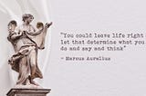 Inspirational poster of Marcus Aurelius quote on mortality and mindfulness