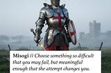 Misogi: when winning is not the point but trying
