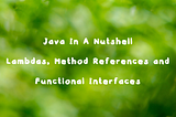 Java In A Nutshell— Function Interfaces, Lambdas and Method References