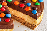 Recipe: M&M Chocolate Mousse Cheesecake with a Salted Pretzel Crust