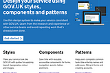 Screenshot of GDS Design System homepage