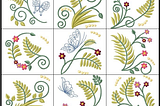 Jacobean Fern Machine Embroidery Designs