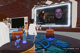 Users in the form of avatars participating an auction of a NFT with Elon Musk’s meme, at one of Decentral Games’ casinos.