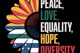 kamala harris peace love equality hope diversity shirt