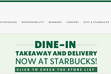 Starbucks homepage