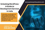 Unlocking WordPress: A Guide to Development Services in India