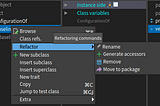 Adding shortcuts and new submenu for refactorings