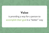 Value definition from caption as text on top of a green background