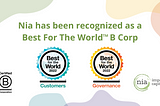 Nia Celebrates our 2022 Recognition by B Corp