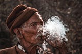 A Senior Male Smoking Cannabis