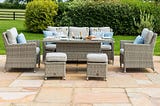 Maze rattan Oxford Sofa Dining Set With Rising Table and Ice Bucket
