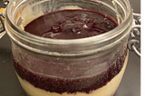 sous vide cheesecake with blueberry brandy compote