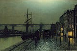 A gloomy painting of Newcastle’s Quayside
